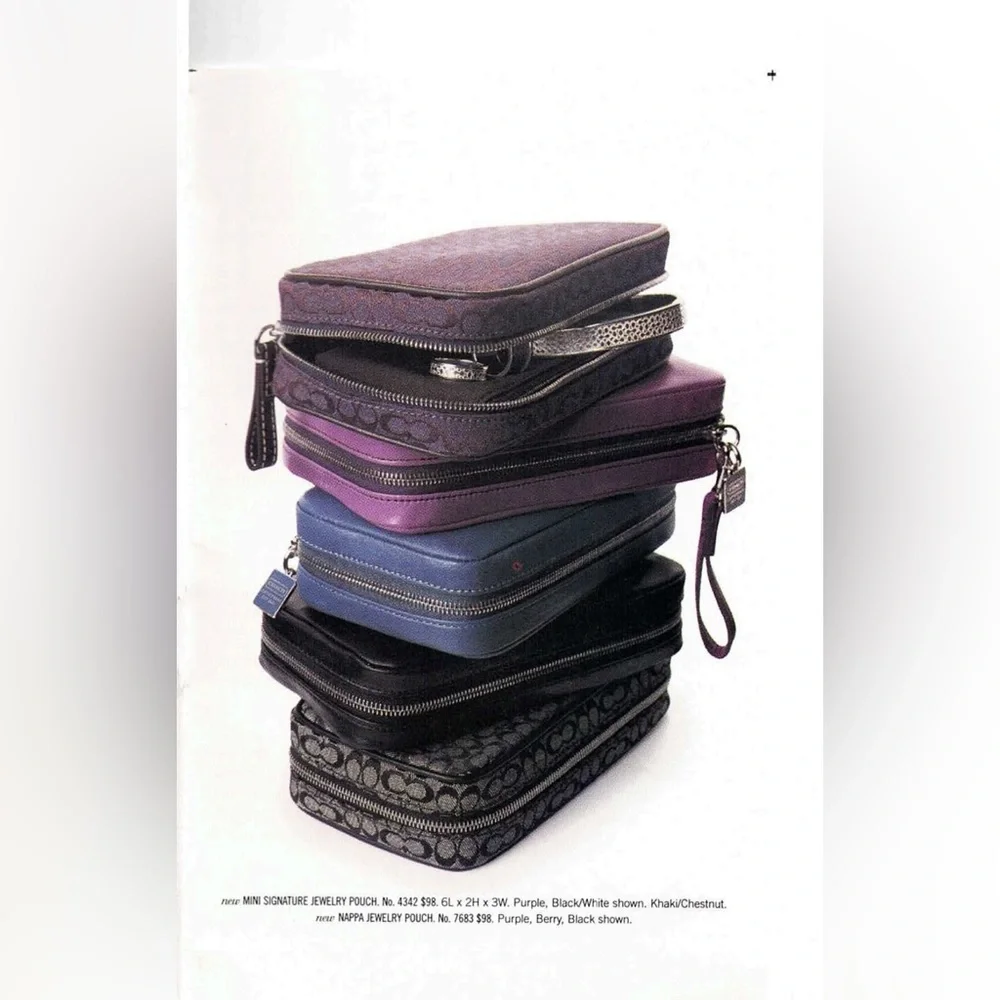 Coach 603336 Satin Jewelry Travel Case Purple EUC